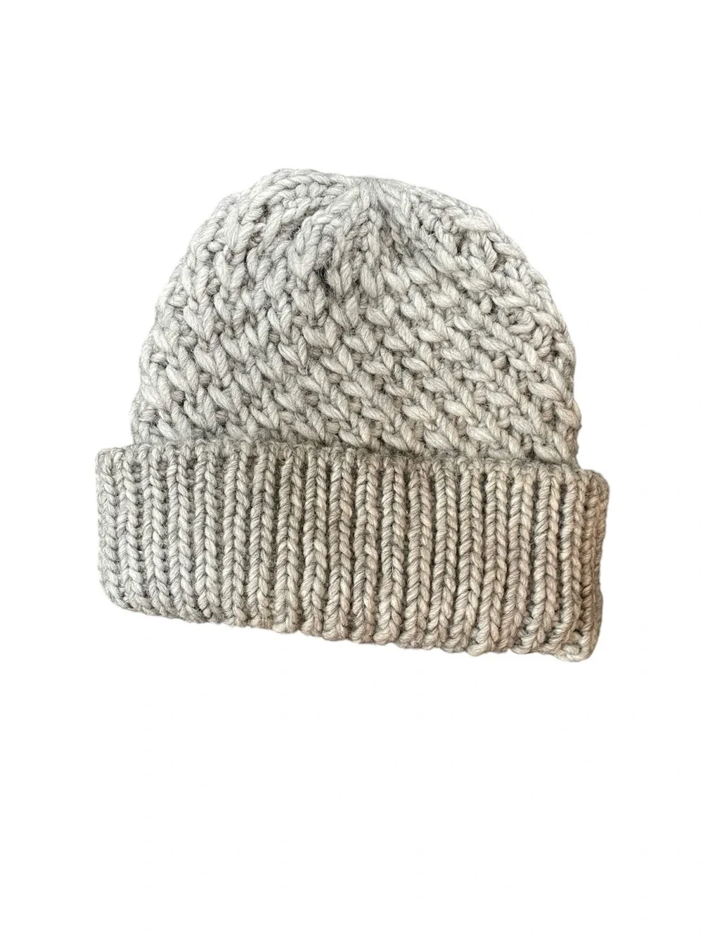 Cappellificio Fiorentino Alpaca Wool Chunky Knit Beanie Gray Made in Italy